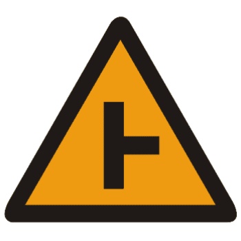 右侧丁字路口标志