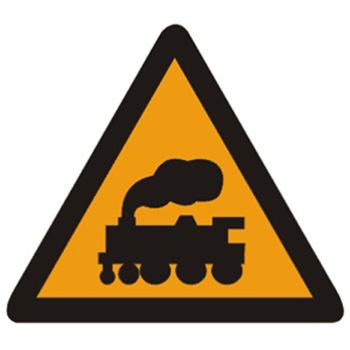 无人看守铁路道口标志图片