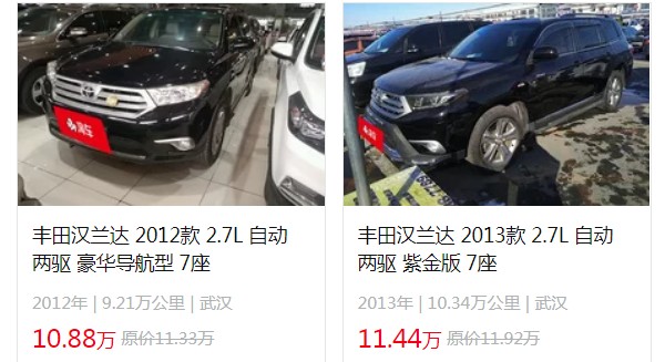 丰田汉兰达2022款价格及图片 汉兰达售价26万一辆(第七年保值率60%)